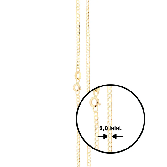 14ct Yellow Gold Extra flat Curb Chain