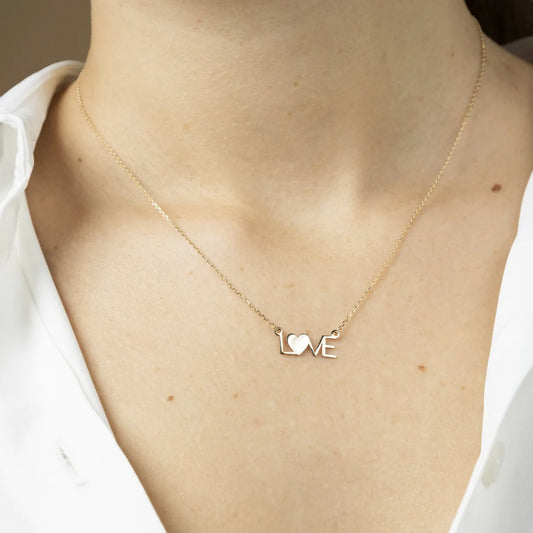 14ct Yellow gold Light Necklace Love